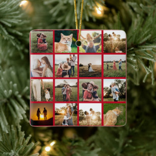 Photo Collage Personalised Family Ceramic Ornament