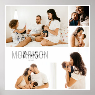 Photo Collage Personalised Family Name Poster