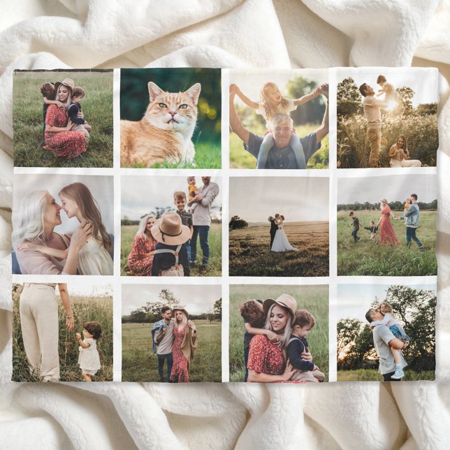 Photo Collage Personalised Fleece Blanket (Creator Uploaded)