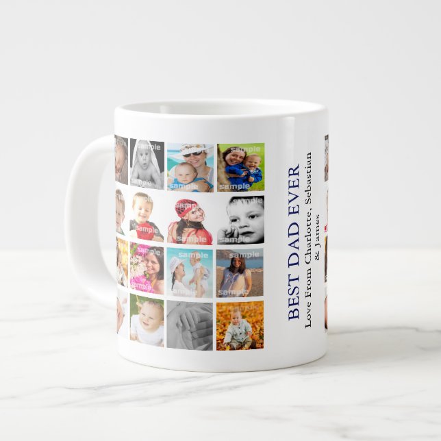 Photo Collage Personalised Large Coffee Mug (Front Left)