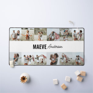 Photo collage personalised modern minimal simple desk mat