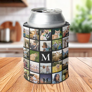Photo Collage Personalised Monogram Can Cooler