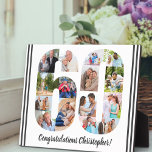 Photo Collage Personalised Number 60 Birthday Plaque<br><div class="desc">60th Birthday Plaque - personalised with a photo collage of your favourite photos and custom text. The photo template is set up ready for you to add your photos, which will be displayed in the shape of a number 60. The wording, which currently reads "Congratulations [name]!" can also be customised....</div>