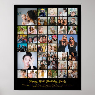 Photo Collage Personalised Picture Mosaic Gift Poster