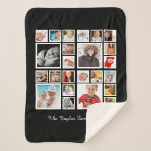 Photo Collage Personalised Sherpa Blanket