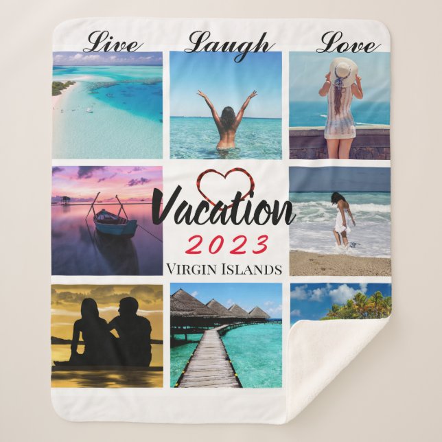 Photo Collage Personalised Sherpa Blanket (Front)