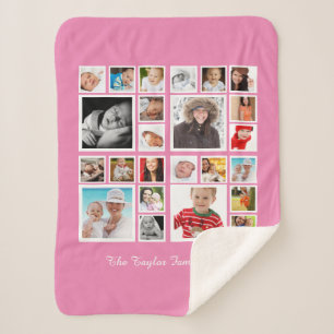 Photo Collage Personalised Sherpa Blanket