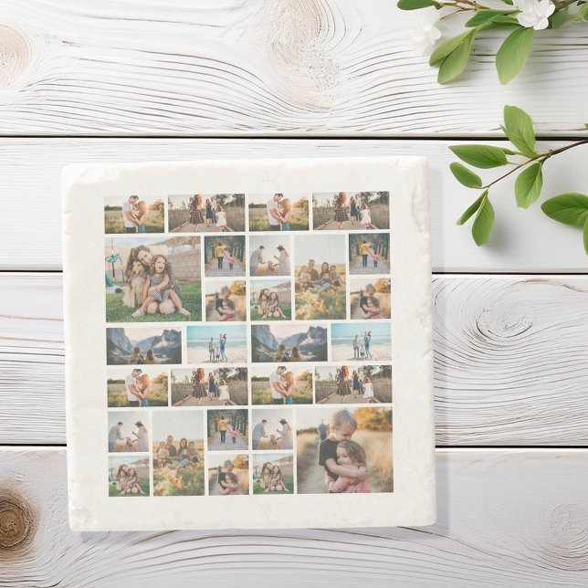 Photo Collage Personalised Stone Coaster (Creator Uploaded)