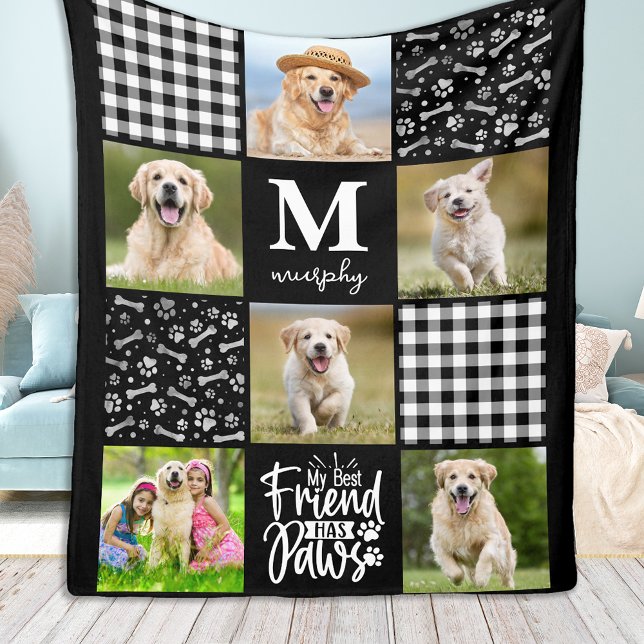 Photo Collage Personalised Unique Quilt Dog Lover  Fleece Blanket (Creator Uploaded)