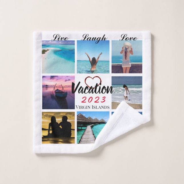 Photo Collage Personalised Washcloth Wash Cloth (Wash Cloth)