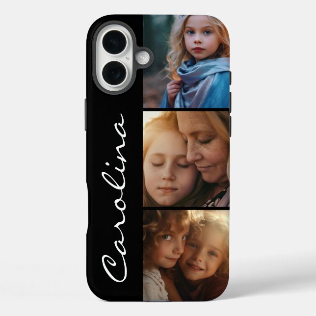 Photo Collage Personalised with Name Case-Mate iPhone Case (Back)