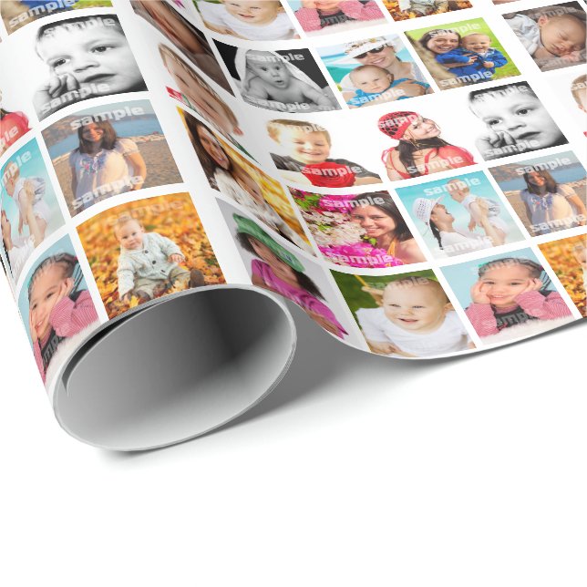 Photo Collage Personalised Wrapping Paper (Roll Corner)