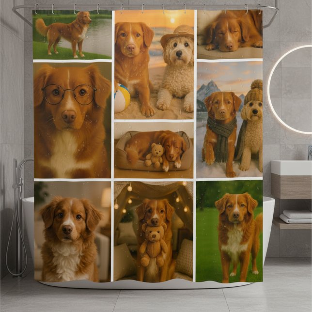 Photo Collage Personalized 9 Photo Template Shower Curtain (Photo Collage Personalized 9 Photo Template Shower Curtain by Ricaso. Add photos or your own artwork)