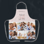 Photo collage pink girly 40th birthday modern apron<br><div class="desc">Photo collage pink girly glitter 40th birthday modern typography design.</div>
