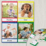 Photo Collage Primary Colors Personalized Jigsaw Puzzle<br><div class="desc">Learning through play - personalized photo jigsaw puzzle with primary colors. The photo template is set up for you to add four of your favorite pictures, which will be displayed in square / instagram format in a simple grid style photo collage. Each color block holds a photo and a name...</div>