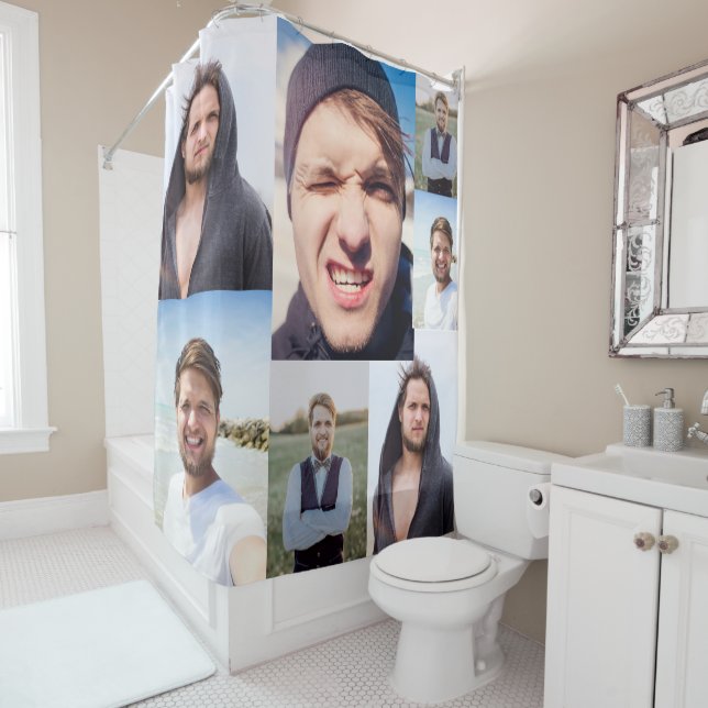 Photo Collage Put Your Face On a Shower Curtain (In Situ)