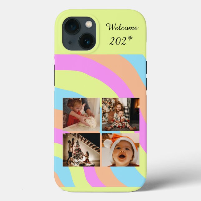 Photo Collage Rainbow Design Pastel Colour Palette Case-Mate iPhone Case (Back)