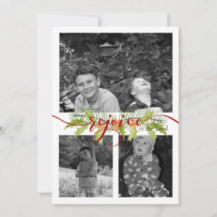 Photo Collage Rejoice in the Lord Christmas Card