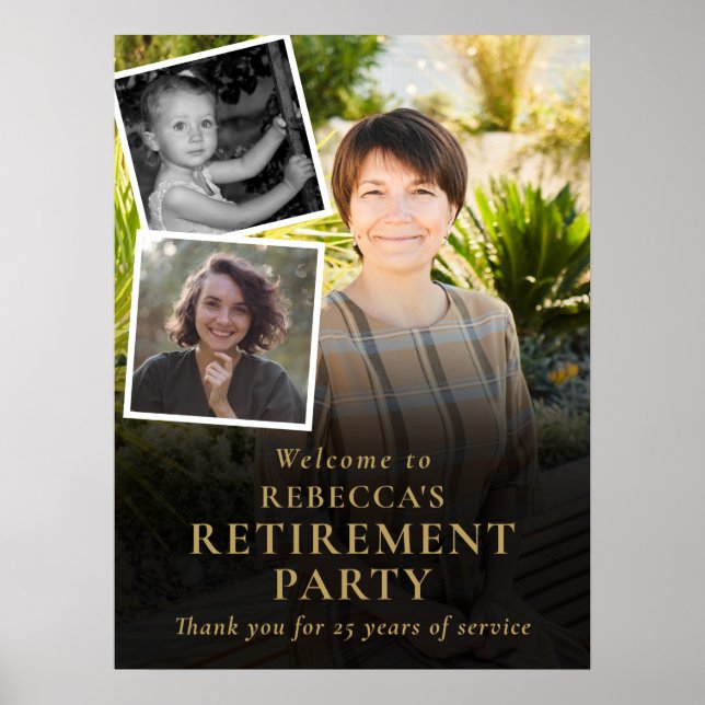 Photo Collage Retirement Party Welcome Sign (Front)