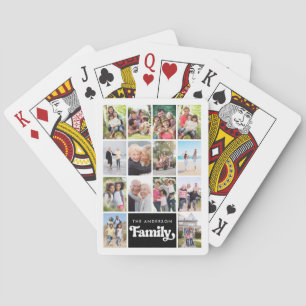 Photo Collage Retro Family 14 Pictures Playing Cards