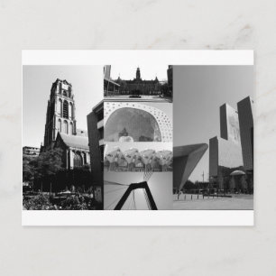Photo collage Rotterdam 1 in black and white Postcard