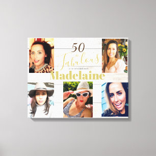 Photo Collage Rustic Simple 50 Fabulous  Canvas Print