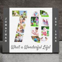 Photo Collage set in Number 70 Grey White Custom