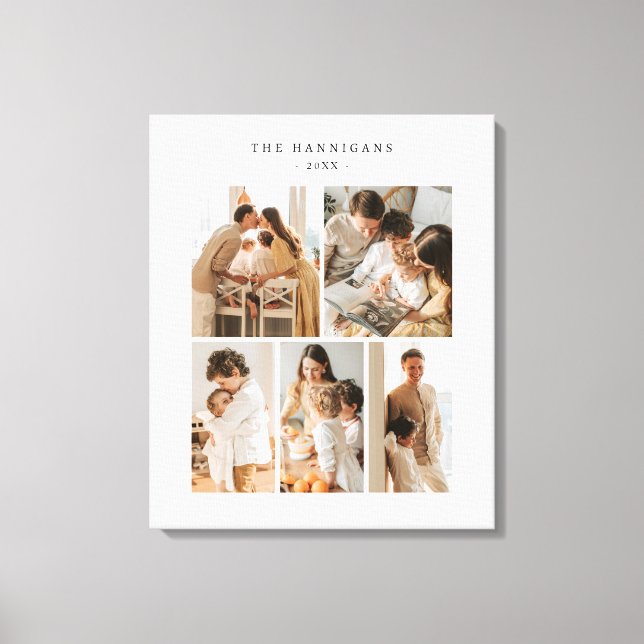 Photo Collage Simple Elegant Modern Canvas Print (Front)