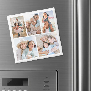 Photo Collage Simple Elegant Picture Magnet
