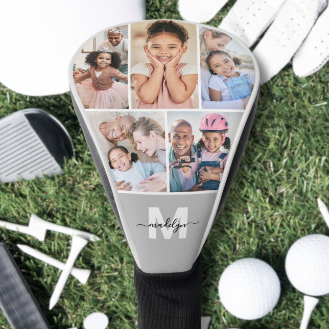 Photo Collage Simple Monogram Picture Golf Head Cover (Photo Collage Simple Monogram Picture Golf Head Cover )
