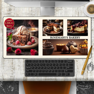 Photo Collage Sweet Bakery Chocolate Cake Desk Mat