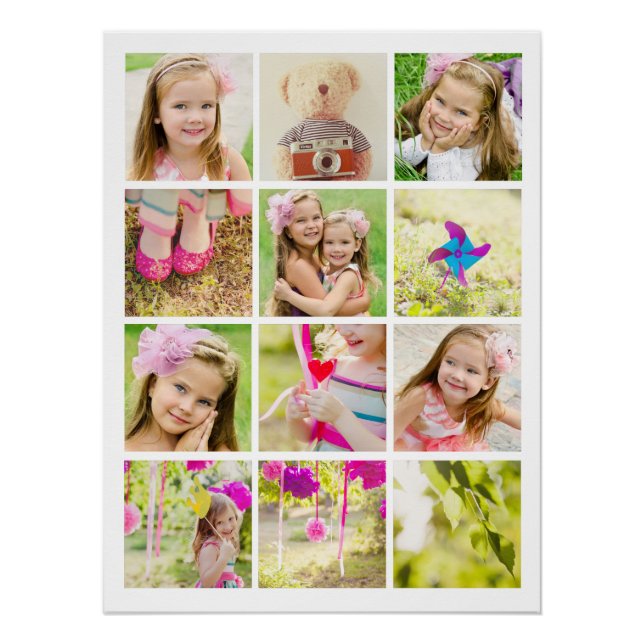 Photo Collage Template Personalised Poster (Front)