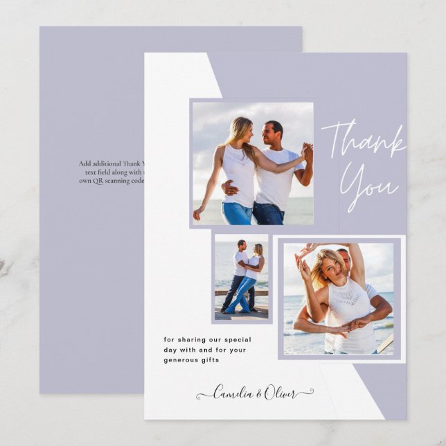 Photo Collage THANK YOU Wedding/Baby/Graduate/ANY Invitation (Front/Back)