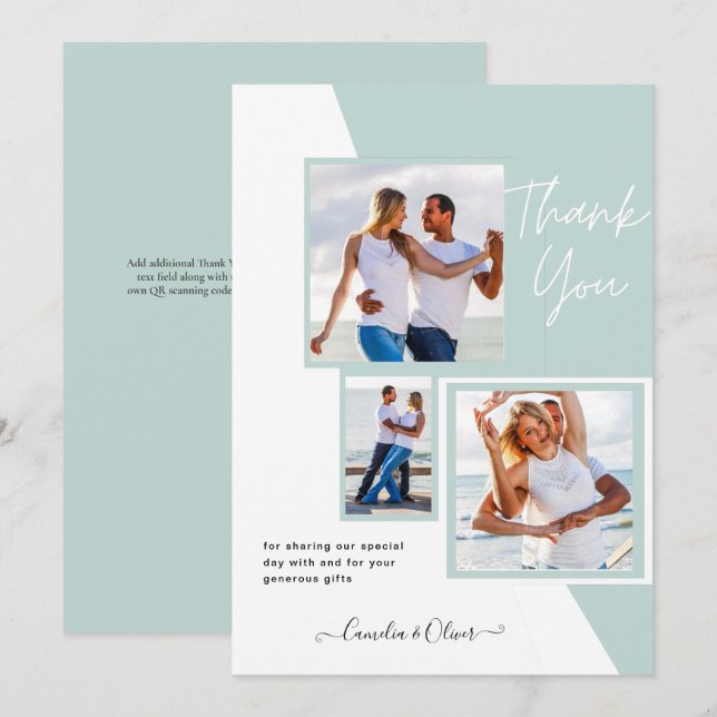 Photo Collage THANK YOU Wedding/Baby/Graduate/ANY Invitation (Front/Back)