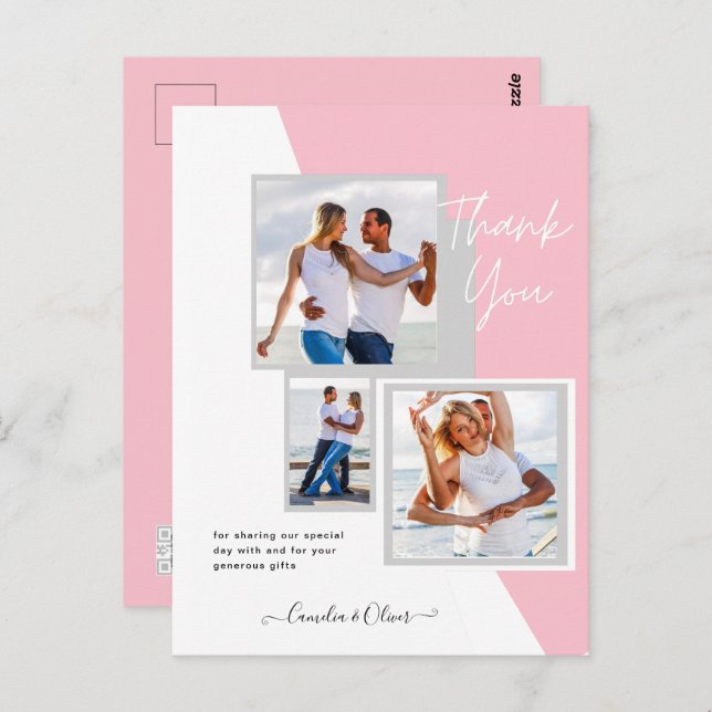 Photo Collage THANK YOU Wedding/Baby/Graduate/ANY Postcard (Front/Back)