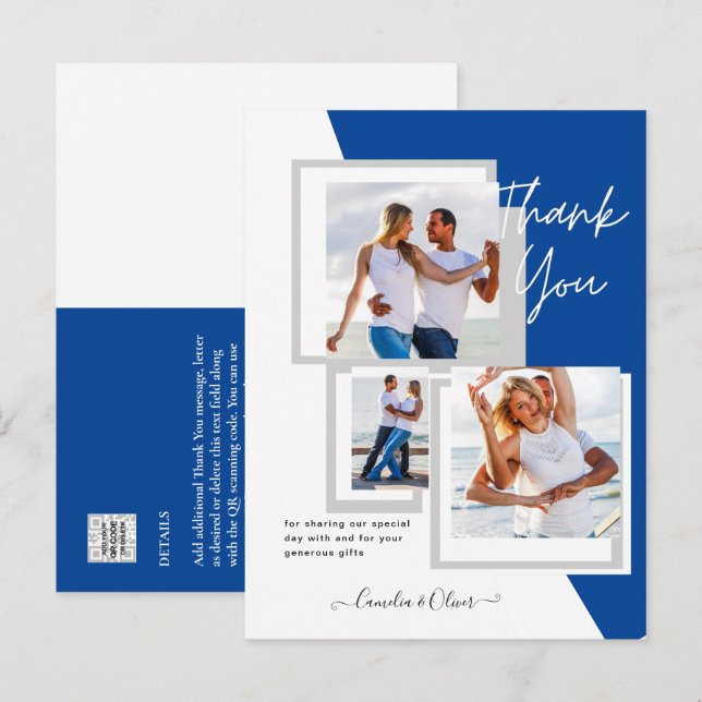 Photo Collage THANK YOU Wedding/Baby/Graduate/ANY Postcard (Front/Back)