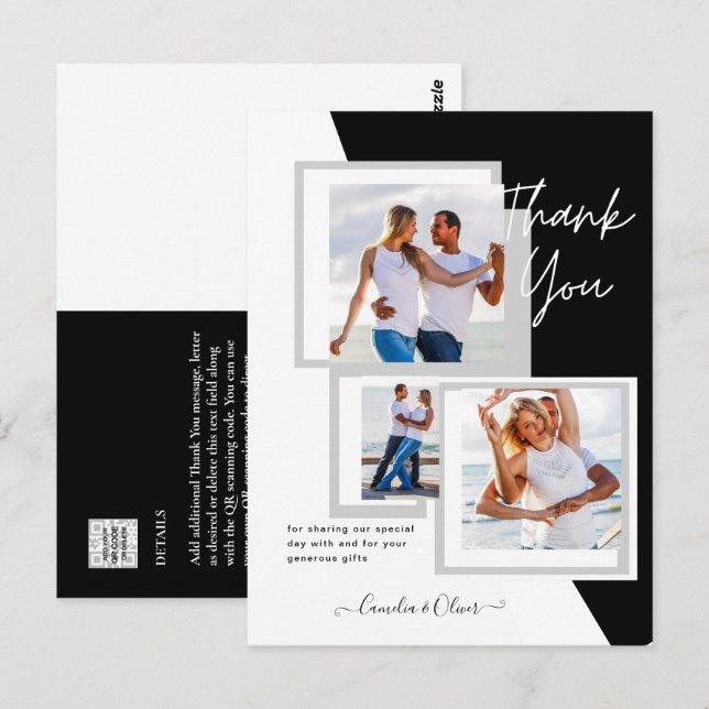 Photo Collage THANK YOU Wedding/Baby/Graduate/ANY Postcard (Front/Back)
