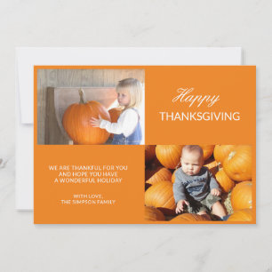 Photo Collage Thanksgiving Fall Leaves Holiday Car Card
