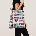 Photo Collage Unique Personalised 33 Photo Heart Tote Bag<br><div class="desc">Photo Collage Unique Personalised 33 Photo template bag from Ricaso - featured with a love heart detail</div>