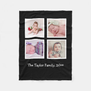 Photo Collage  Unique Personalised 4 Photo Fleece Blanket