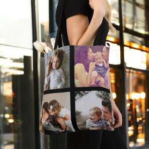 Photo Collage Unique Personalised 8 Photos Tote Bag