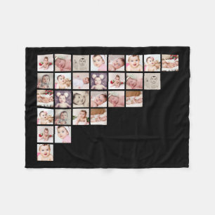 Photo Collage Unique Personalised Custom 28 Images Fleece Blanket