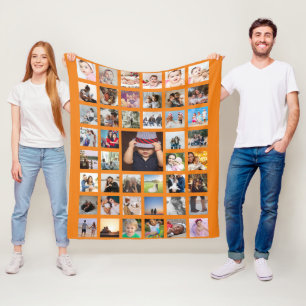 Photo Collage Unique Personalised DIY Custom Fleece Blanket
