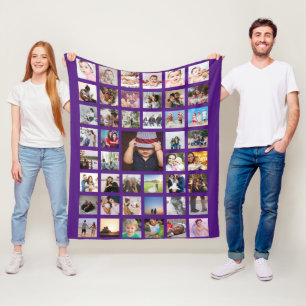 Photo Collage Unique Personalised DIY Custom Fleece Blanket