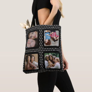 Photo Collage Unique Personalized 4 Photo  Tote Bag