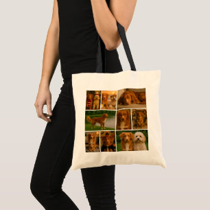 Photo Collage Unique Personalized 9 Photo Tote Bag