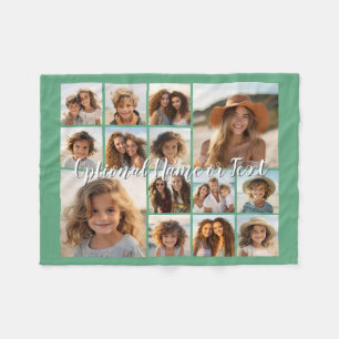 Photo Collage Up to 14 photos CAN EDIT COLOR Fleece Blanket