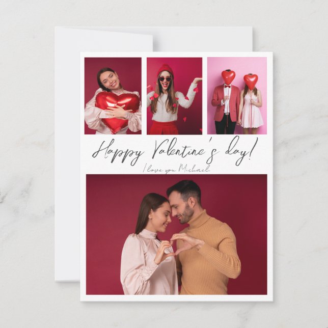 Photo Collage Valentine's Day Card (Front)