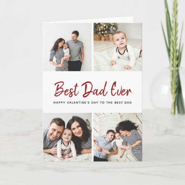 Photo Collage Valentine's Day Card for Dad (Front)