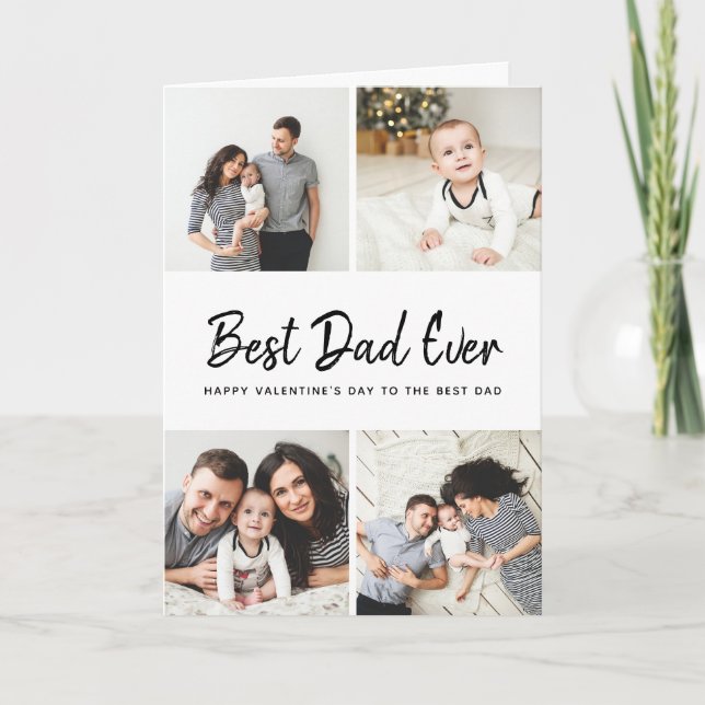 Photo Collage Valentine's Day Card for Dad (Front)
